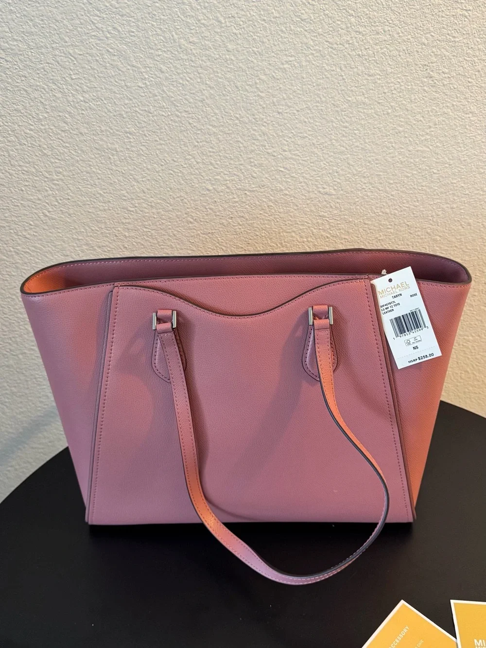 Michael Kors Rose Pink Leather Tote with Double Straps